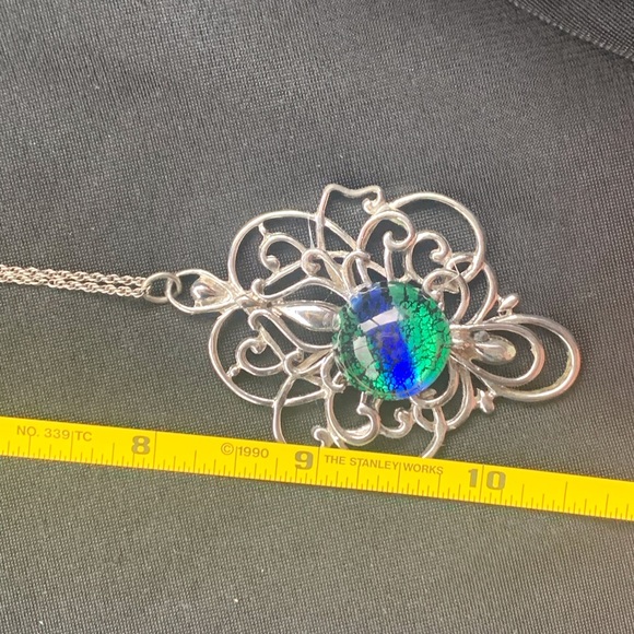 Vintage Peacock Silver Necklace - Picture 4 of 5